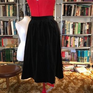 Vintage black velvet skirt